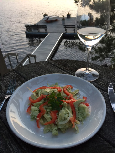 I used the green goddess dressing for this salad. Fennel, apple, celery and red pepper.